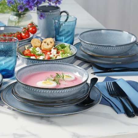 VILLA ITALIA Talerz głęboki ceramiczny niebieski 20 cm DENIM