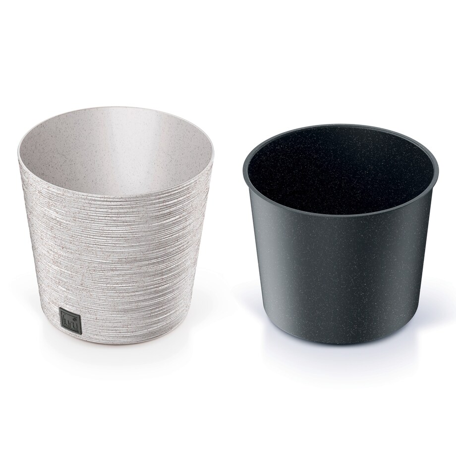 Doniczka Donica Ogrodowa 25/30 Cm Zestaw Na Taras Do Ogrodu Domu Eco Wood Biały