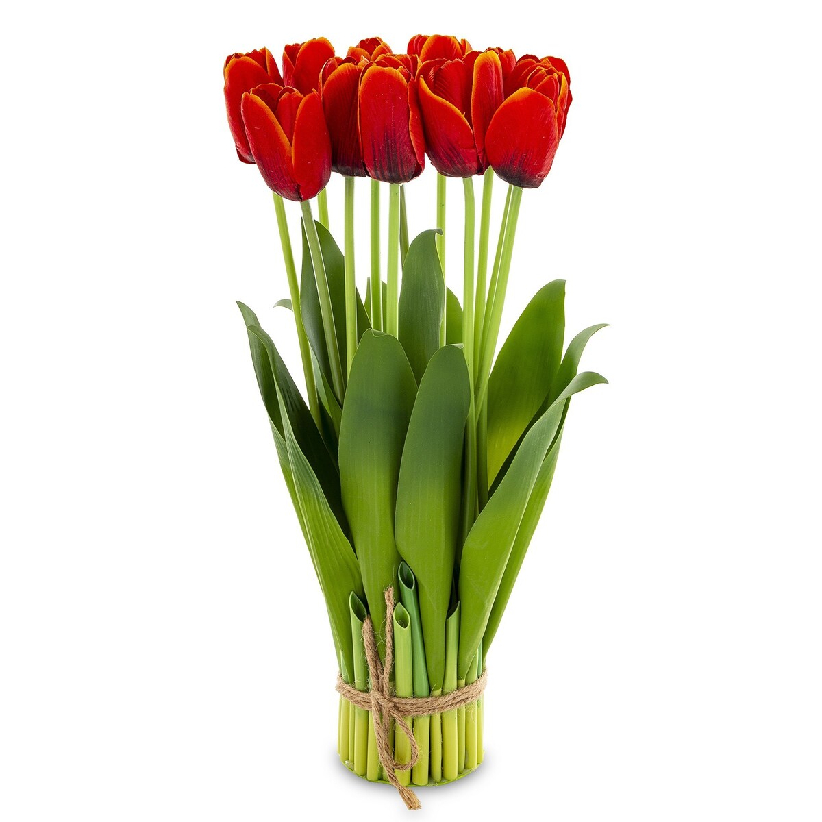 Dekoracja - bukiet sztucznych kwiatów 38x16x16 cm TULIPANY czerwone