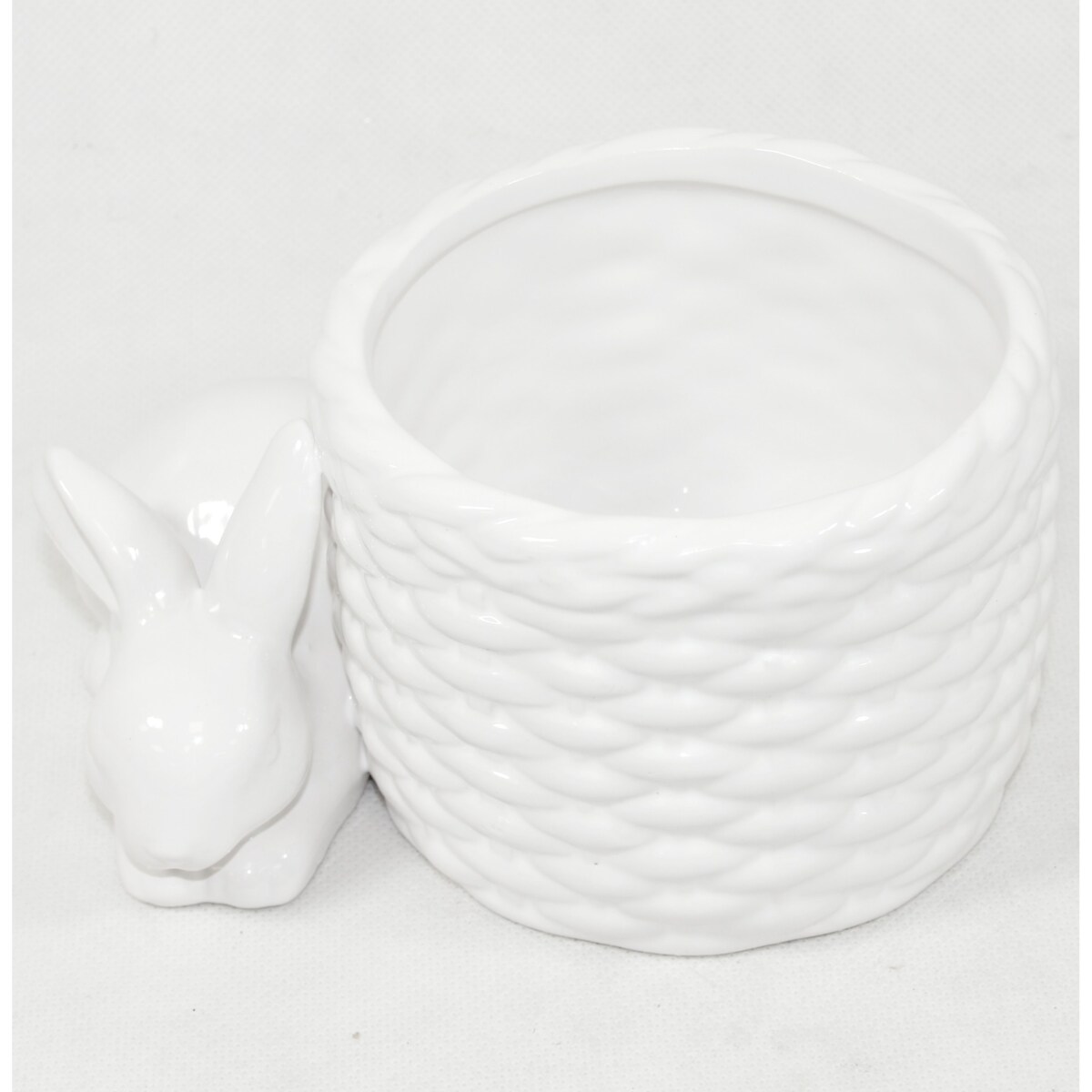 Odpoczywający przy koszyczku zajączek 8,5x16x11,5 cm RESTO