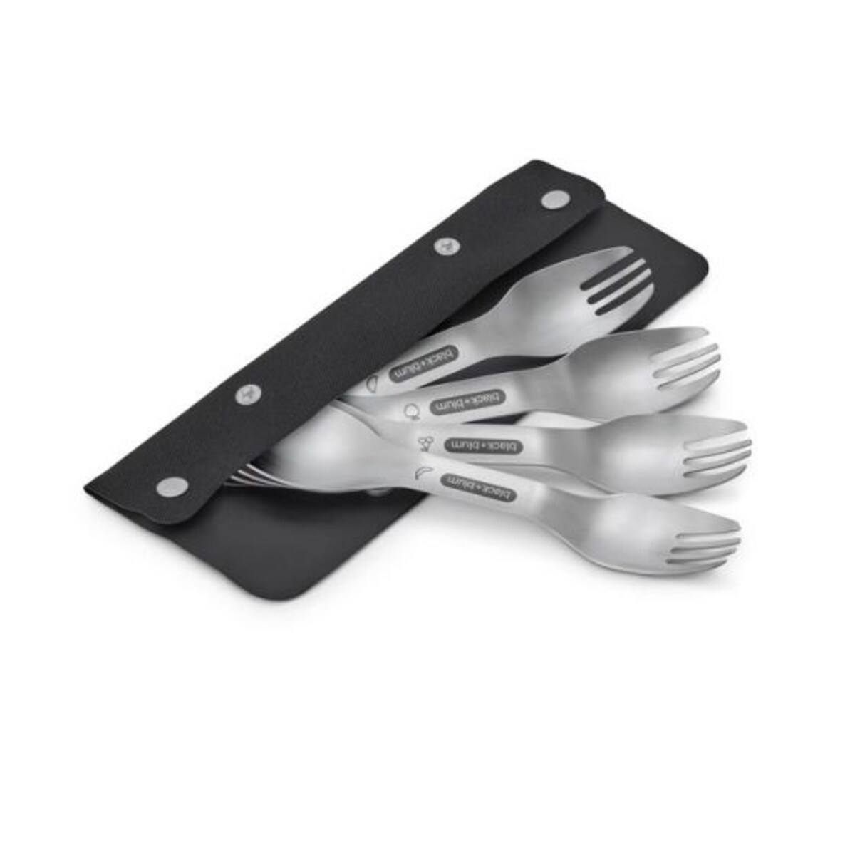 Zestaw 4 stalowych sztućców Black+Blum