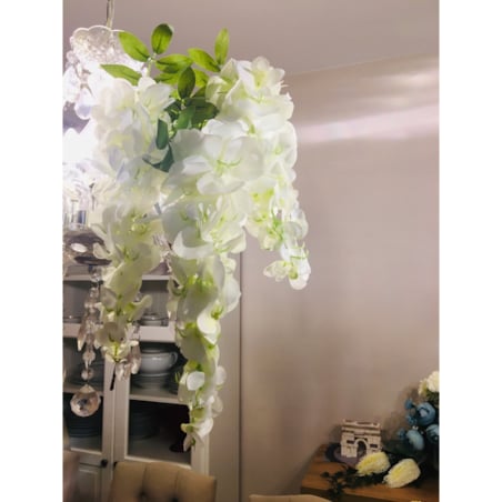 BIAŁA WISTERIA ZWISAJĄCA DUŻA XXL sztuczna kwiat na dekoracje ślub komunia