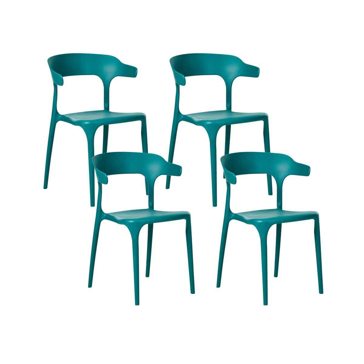 Zestaw 4 krzeseł ogrodowych GUBBIO Lazurowy