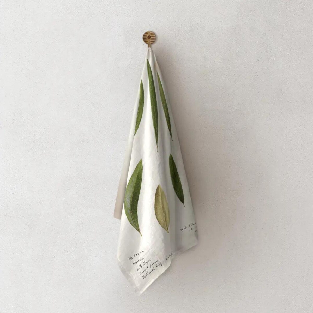 Lniany ręcznik kuchenny - liście