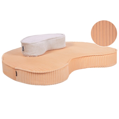 Poduszka podłogowa Pufa dla dzieci NILI Welur Brzoskwiniowy