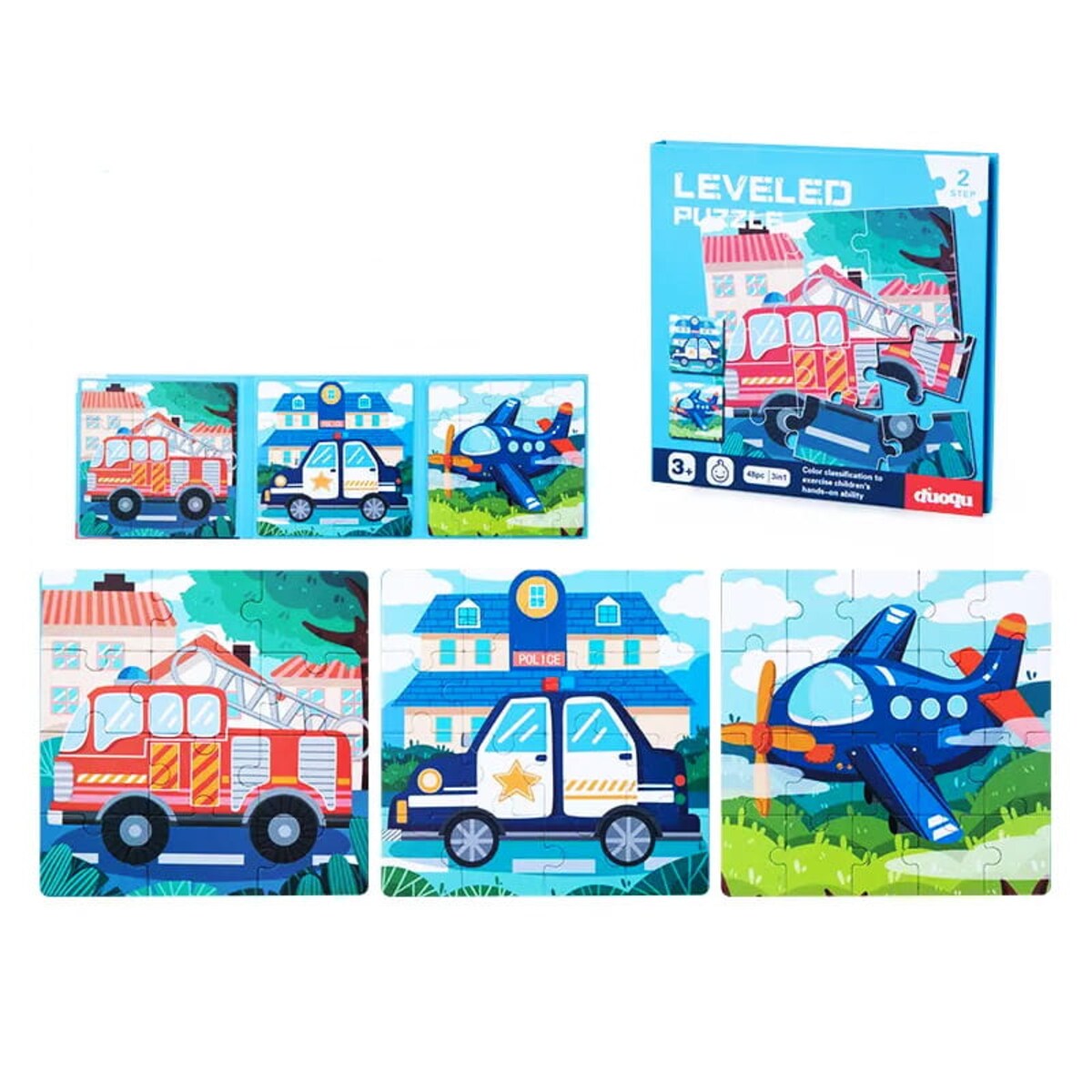 Puzzle magnetyczne - Poziom 2 - Straż, Policja, Samolot