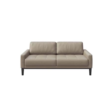 Sofa 2-osobowa Musso szara z pikowanym siedziskiem