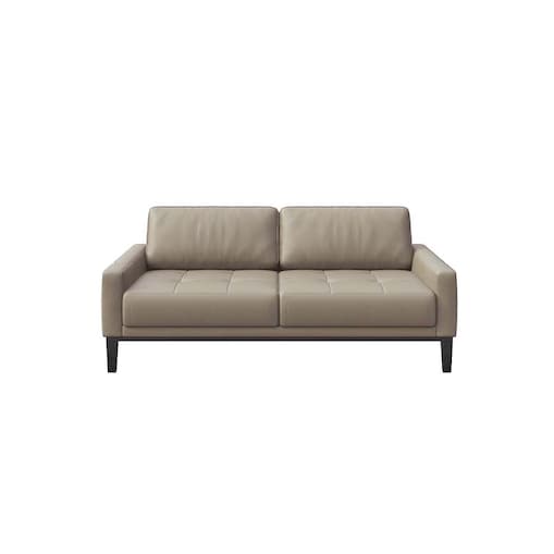 Sofa 2-osobowa Musso szara z pikowanym siedziskiem