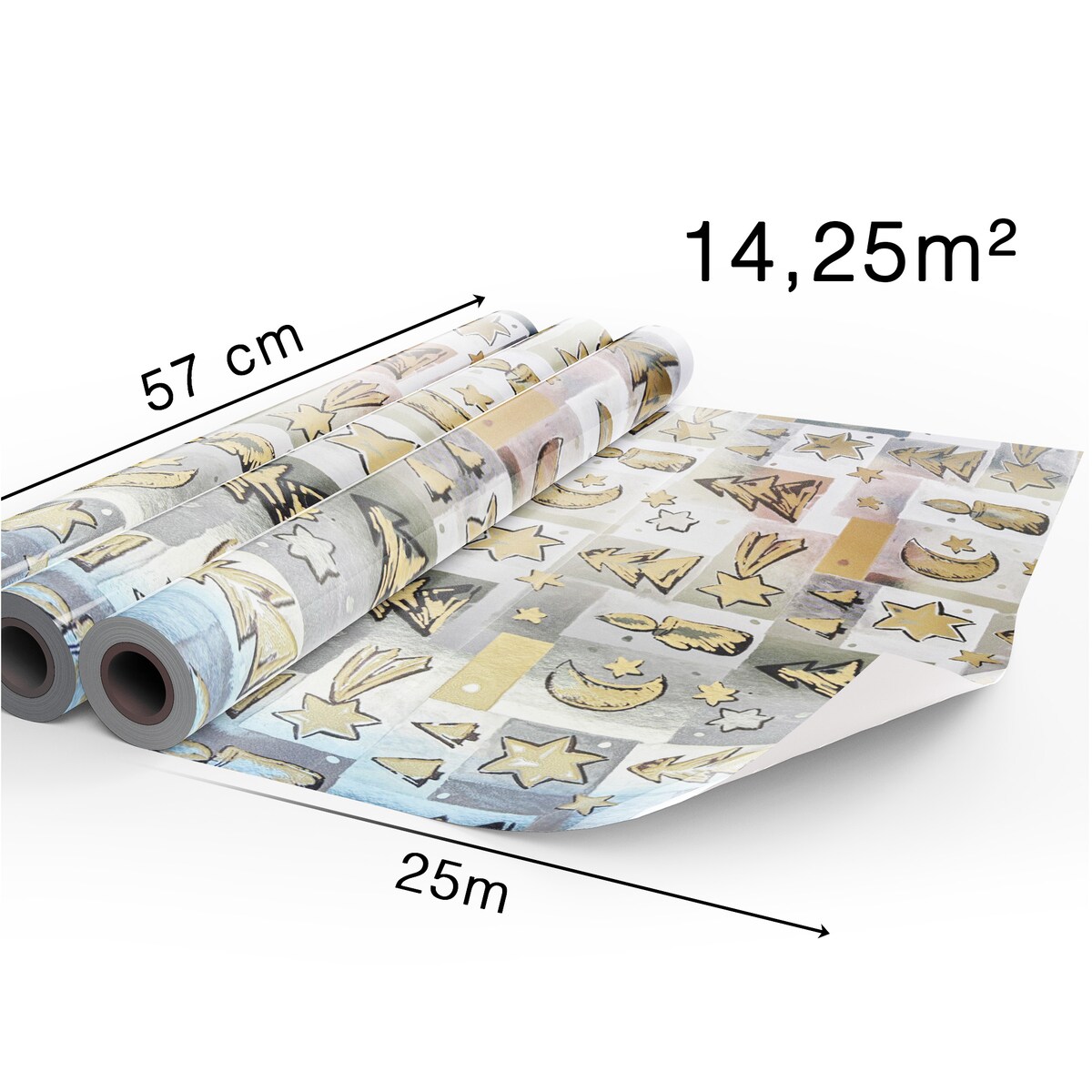 Papier Prezentowy Do Pakowania Prezentów 25 m MEGAROLKA Świąteczny Do Paczek Boże Narodzenie Ozdobny