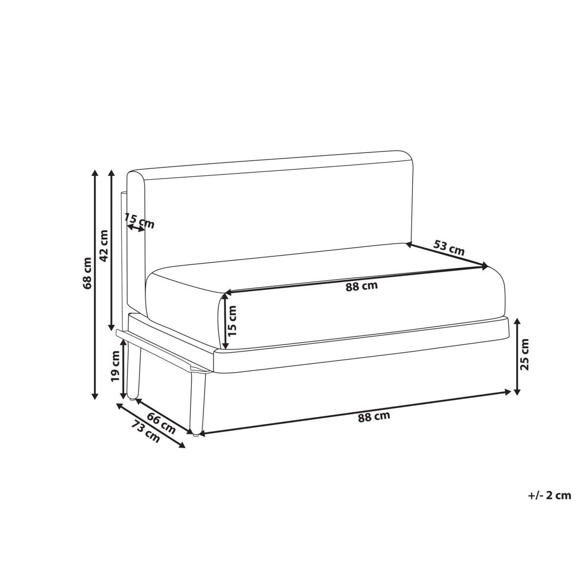 Moduł środkowy do sofy ogrodowej FERRETTI Jasnobeżowy