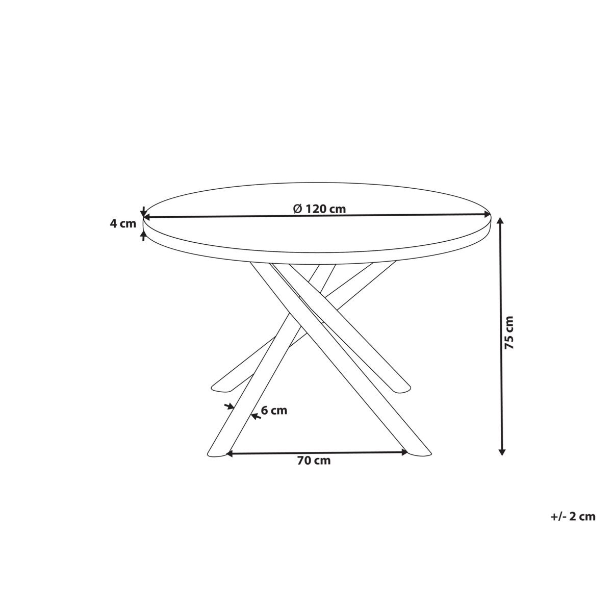 Stół do jadalni LORENZO Ciemnobrązowy 120 cm 120 cm Drewno