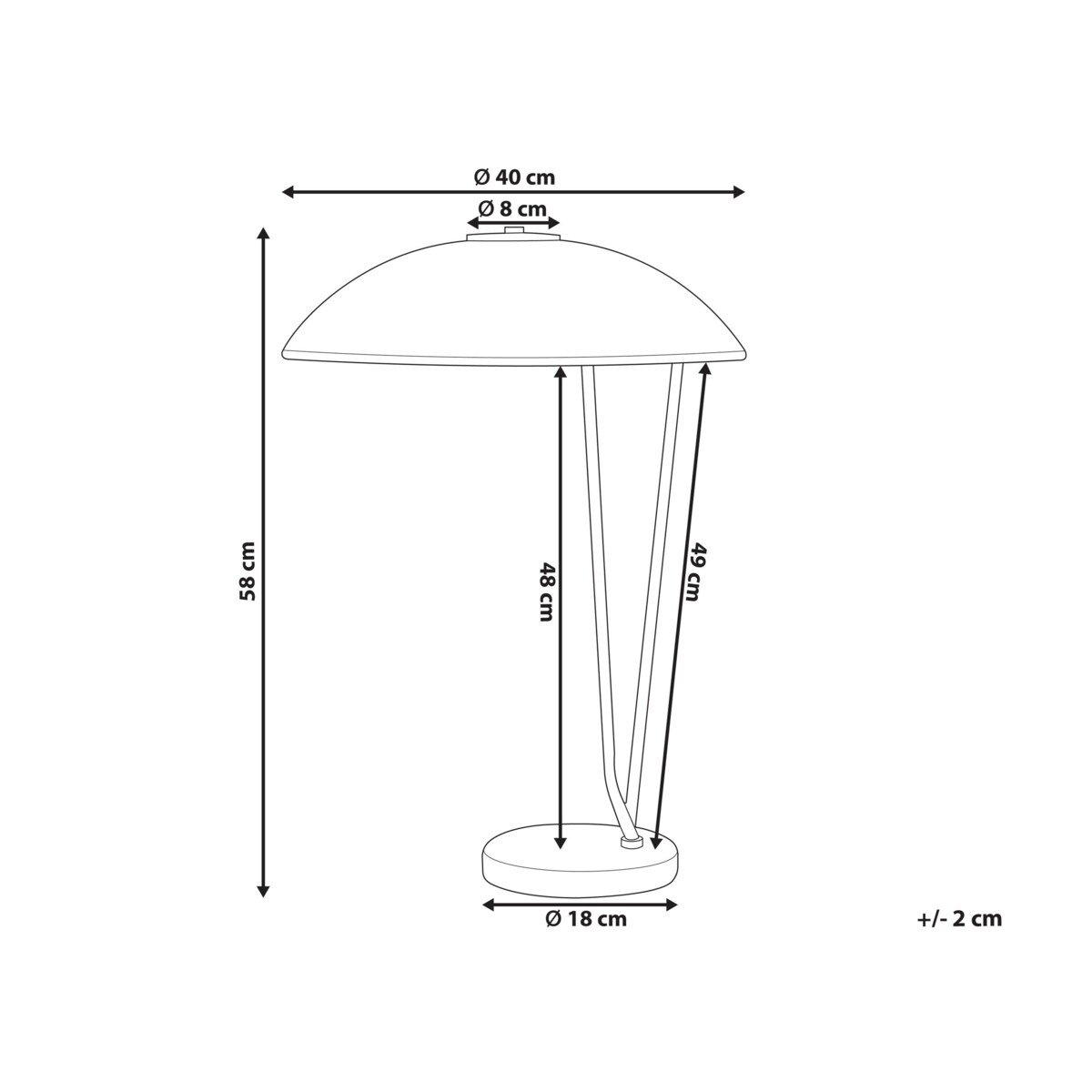 Lampa stołowa metalowa złota z czarnym DANTO
