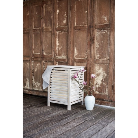 Kosz na pranie NORWAY WHITE - schowek na ręczniki, WENKO