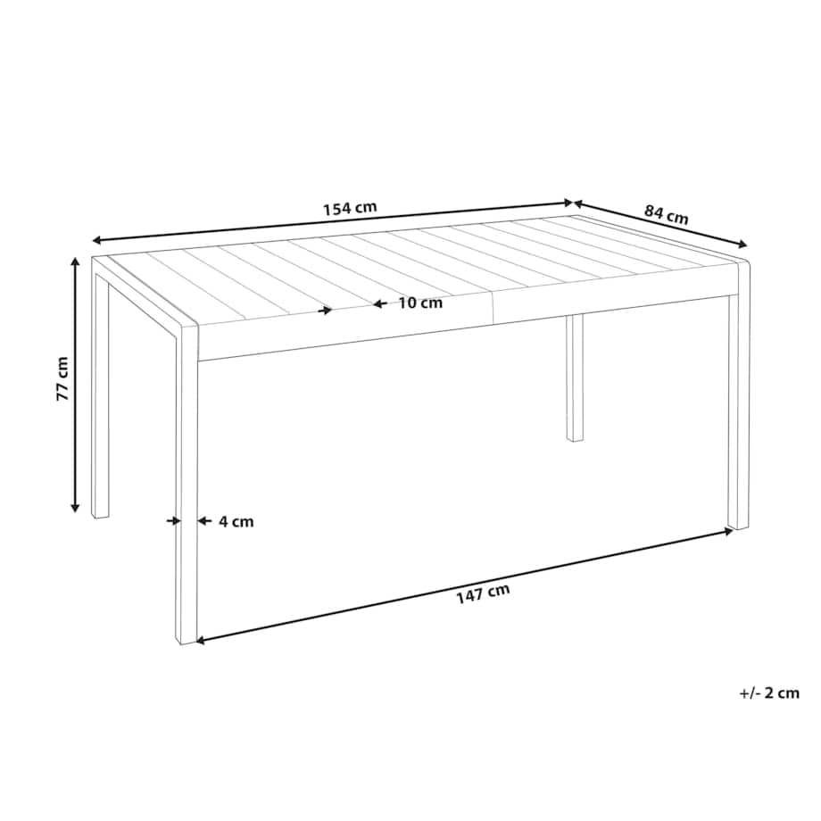 Stół ogrodowy BARTICA 154 cm 84 cm Brązowy
