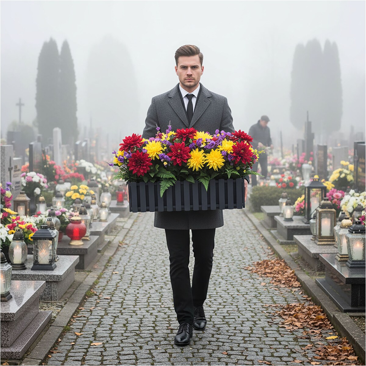 Donica Na Cmentarz Skrzynka Korytko Doniczka Na Wszystkich Świętych Boardee Fence 58 Cm