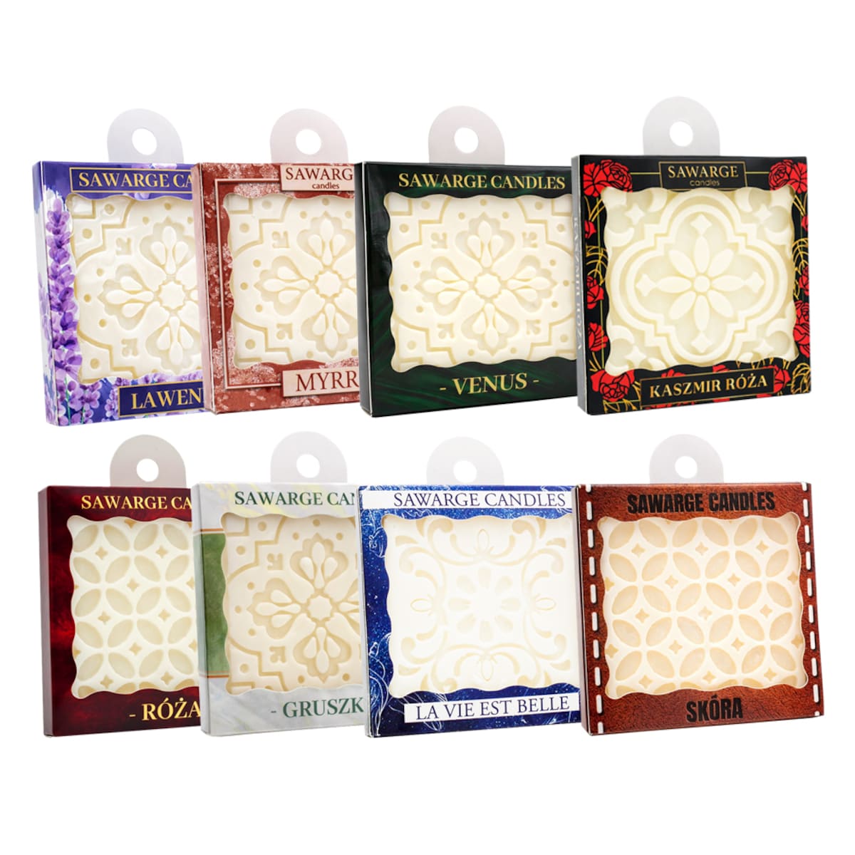 Zestaw zawieszek zapachowych do szaf wosk sojowy 8szt zapachów