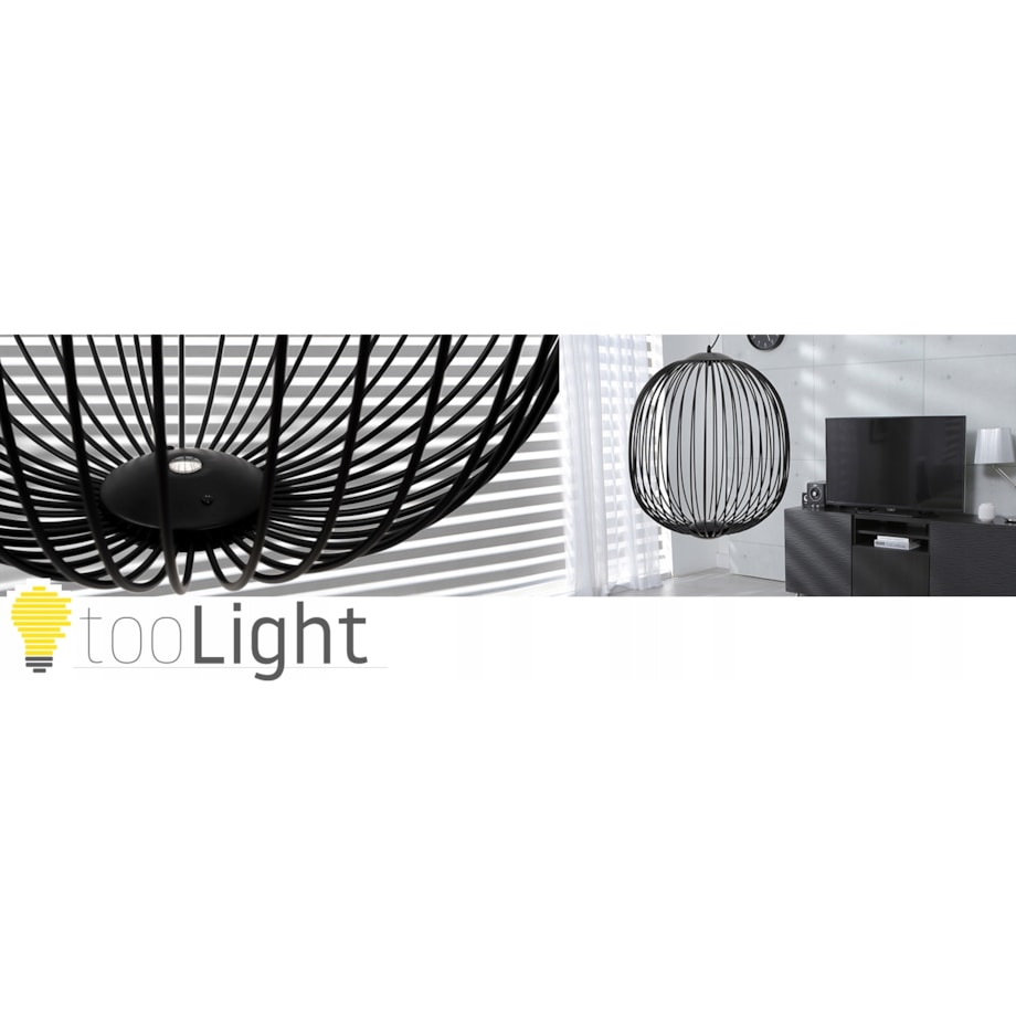 Lampa Wisząca Loft Industrial Czarna Metalowa Led