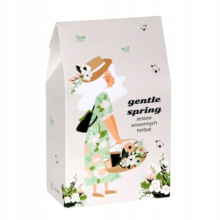 Wiosenny Box GENTLE SPRING z herbatą zaparzaczem oraz filiżanką Upominek
