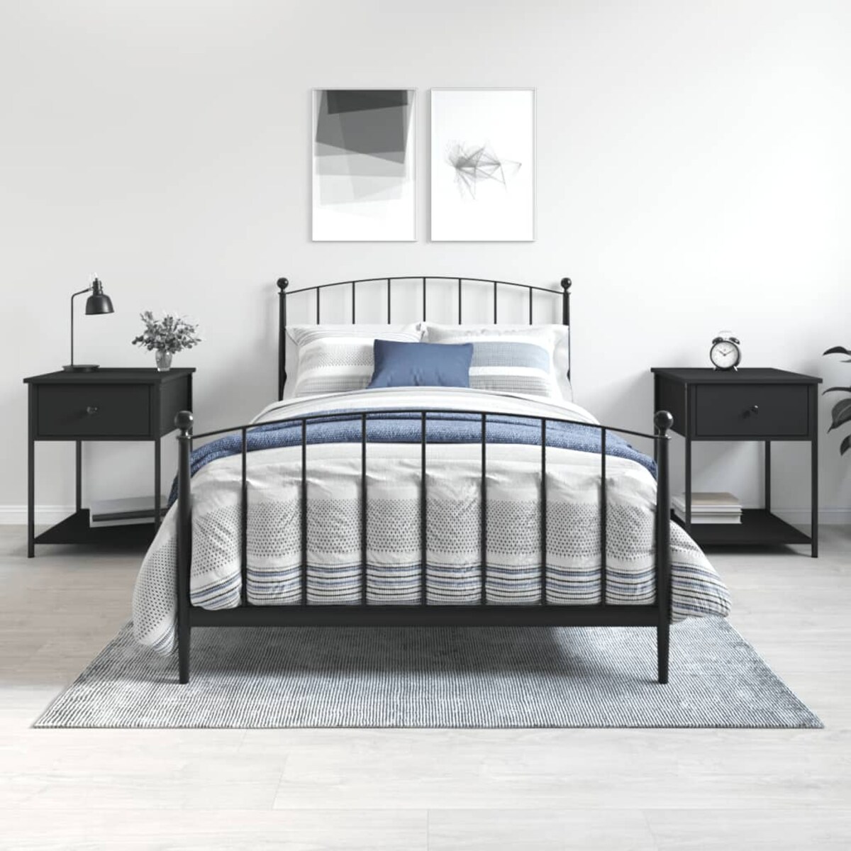 vidaXL Stoliki nocne, 2 szt., czarne, 44x45x58 cm