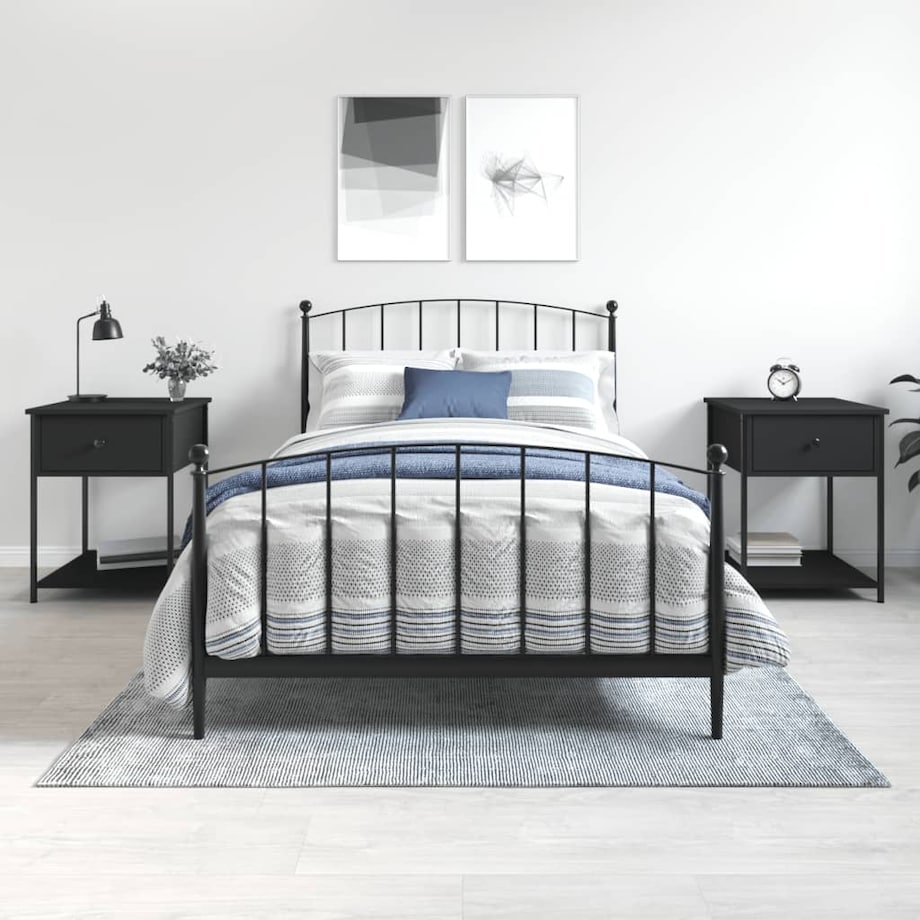 vidaXL Stoliki nocne, 2 szt., czarne, 44x45x58 cm