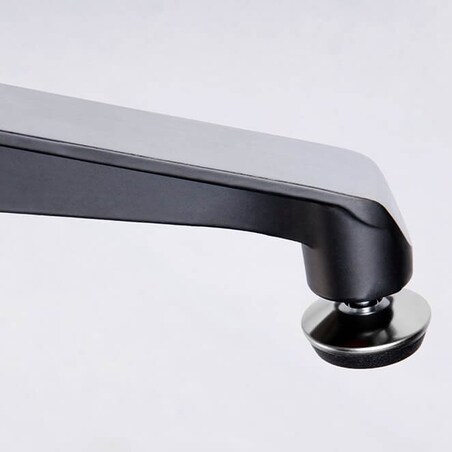 Regulowany fotel Lounge do salonu czarny z podnóżkiem, King Home