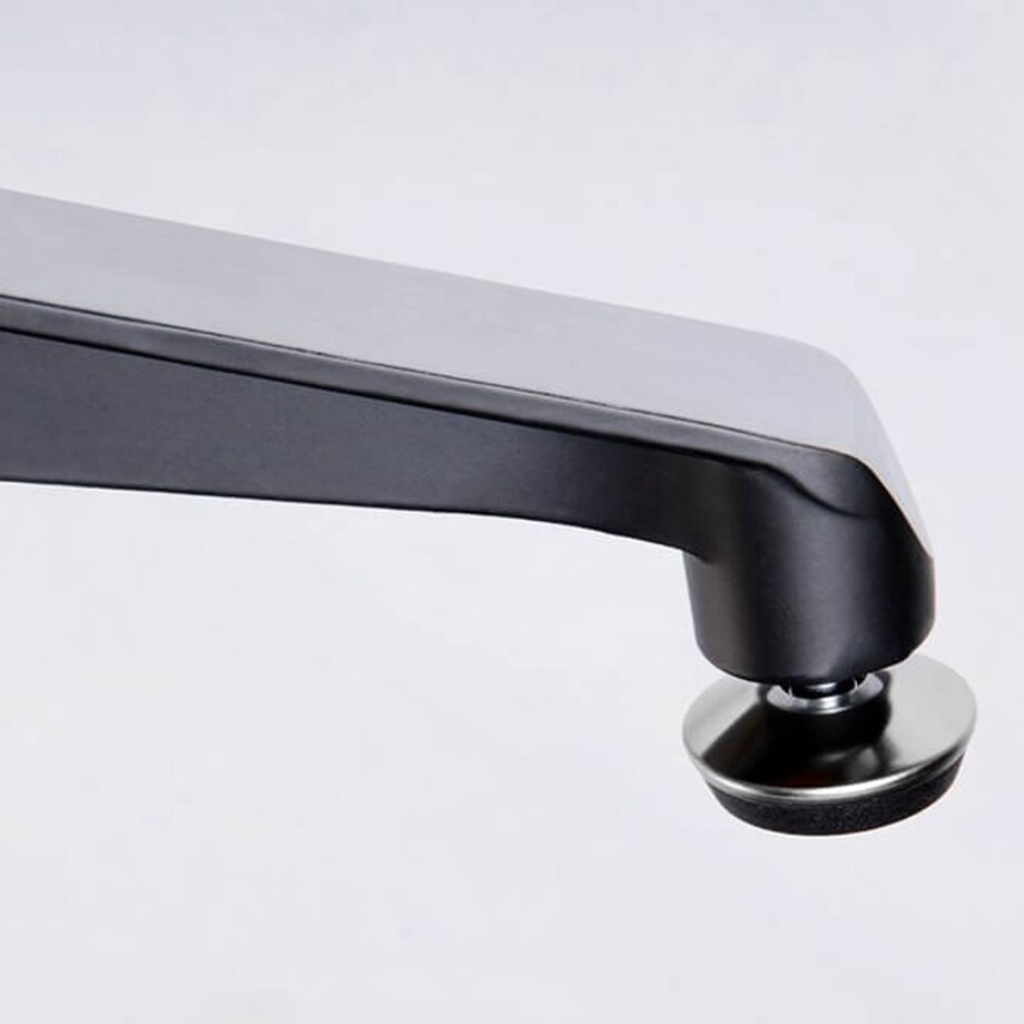 Regulowany fotel Lounge do salonu czarny z podnóżkiem, King Home