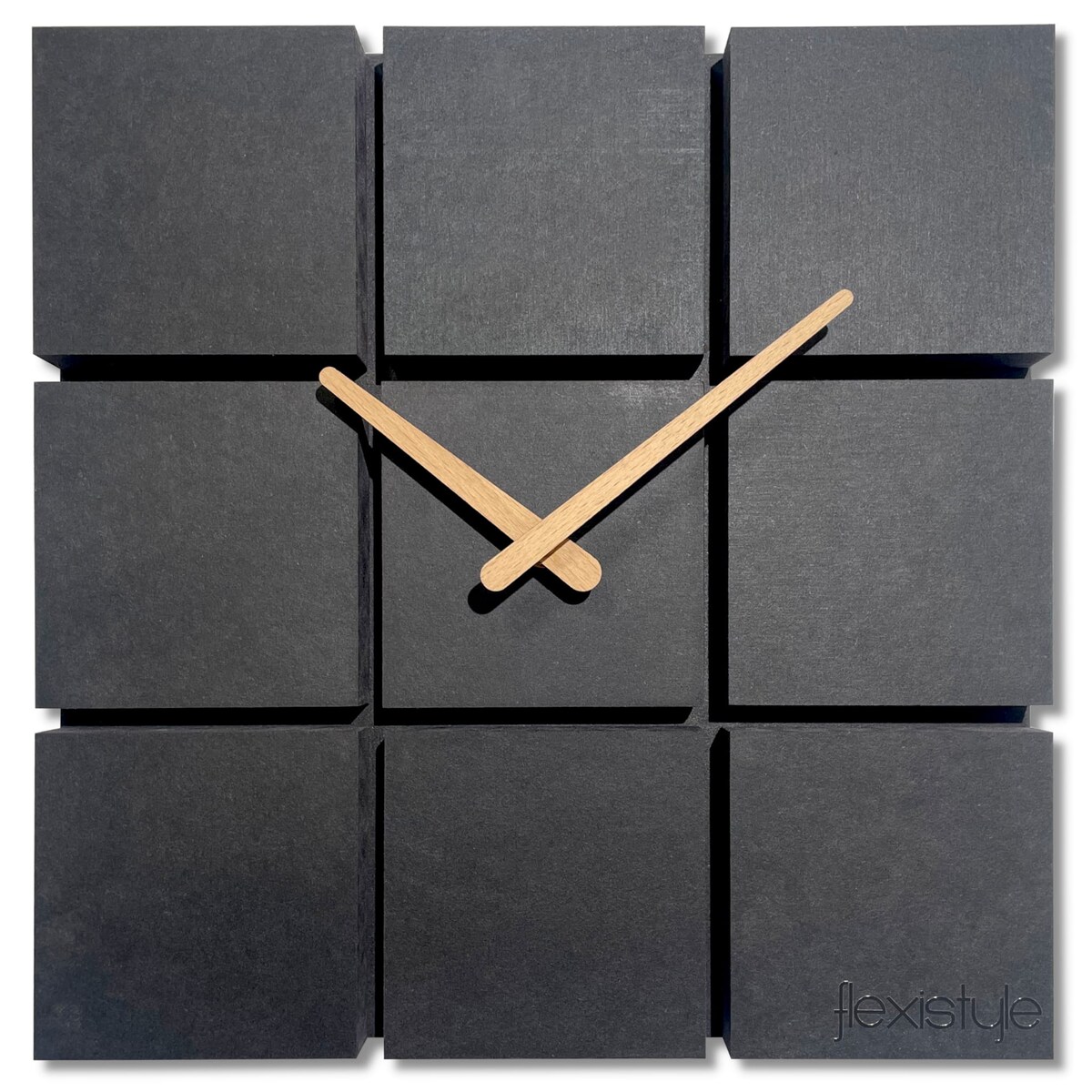 Zegar ścienny drewniany Harmony 30cm czarny