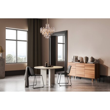 Kryształowy żyrandol wiszący Flare DIA200PL-08G na łańcuchu złoty