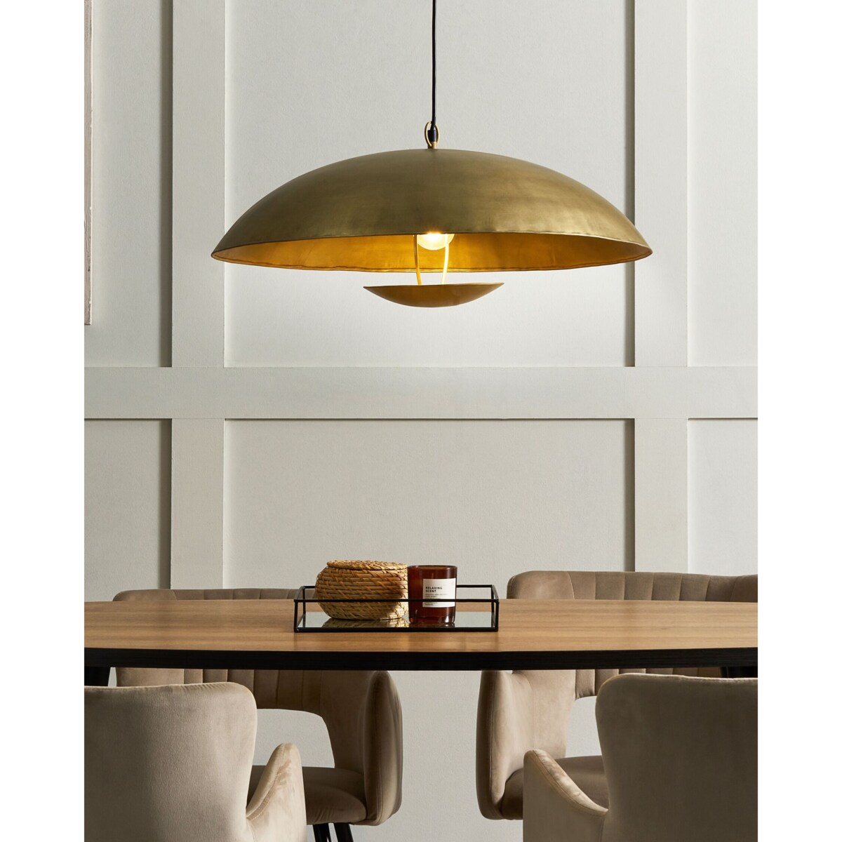 Lampa wisząca metalowa mosiężna AGRANI