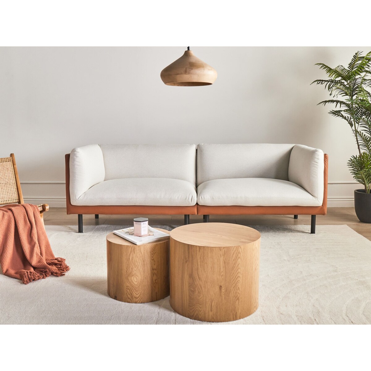 Sofa dla 3 osób VORGOD Złamana biel