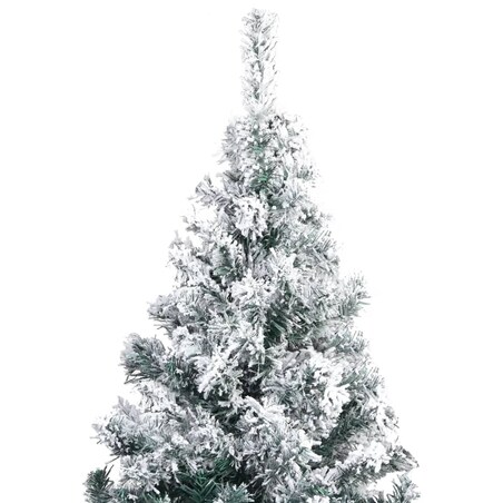 vidaXL Sztuczna choinka, flokowana śniegiem, zielona, 300 cm, PVC