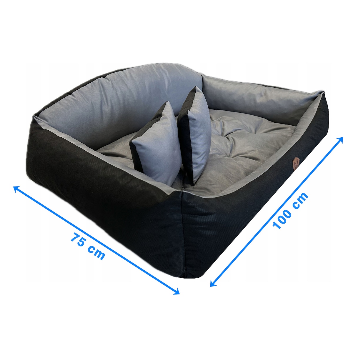 Legowisko Dla Psa Kanapa Posłanie Muszla 100X75 Cm Wodoodporne Poduszki Pikowane Szare