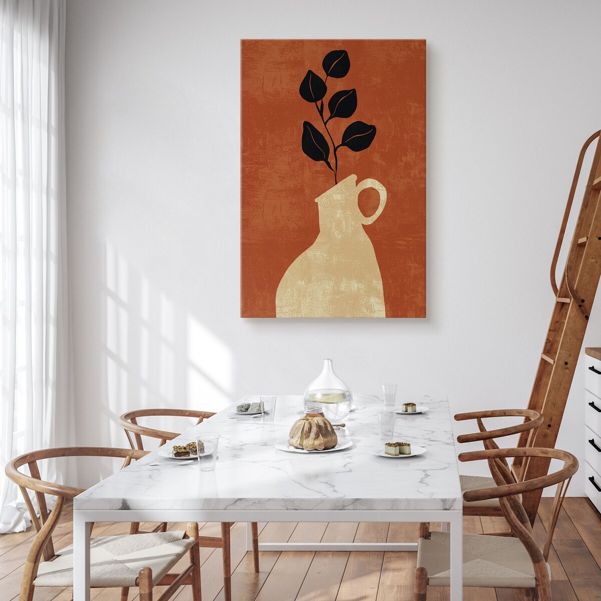 Obraz Gałązka W Beżowym Dzbanku 30x40cm