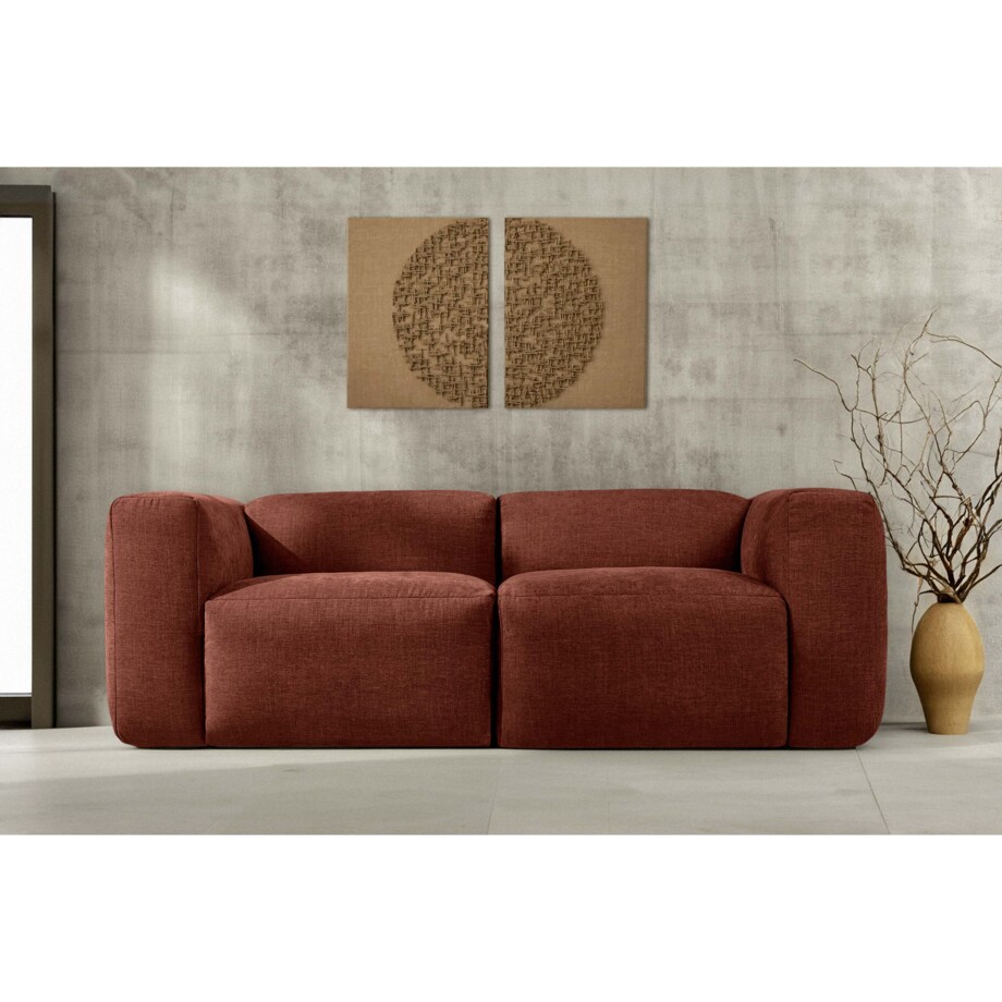 KONSIMO BUFFO 2-osobowa sofa z niezwykle miękkim i wygodnym siedziskiem, kolor pomarańczowy