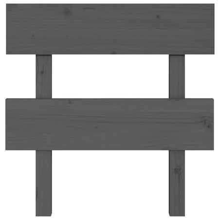 vidaXL Wezgłowie łóżka, szare, 93,5x3x81 cm, lite drewno sosnowe