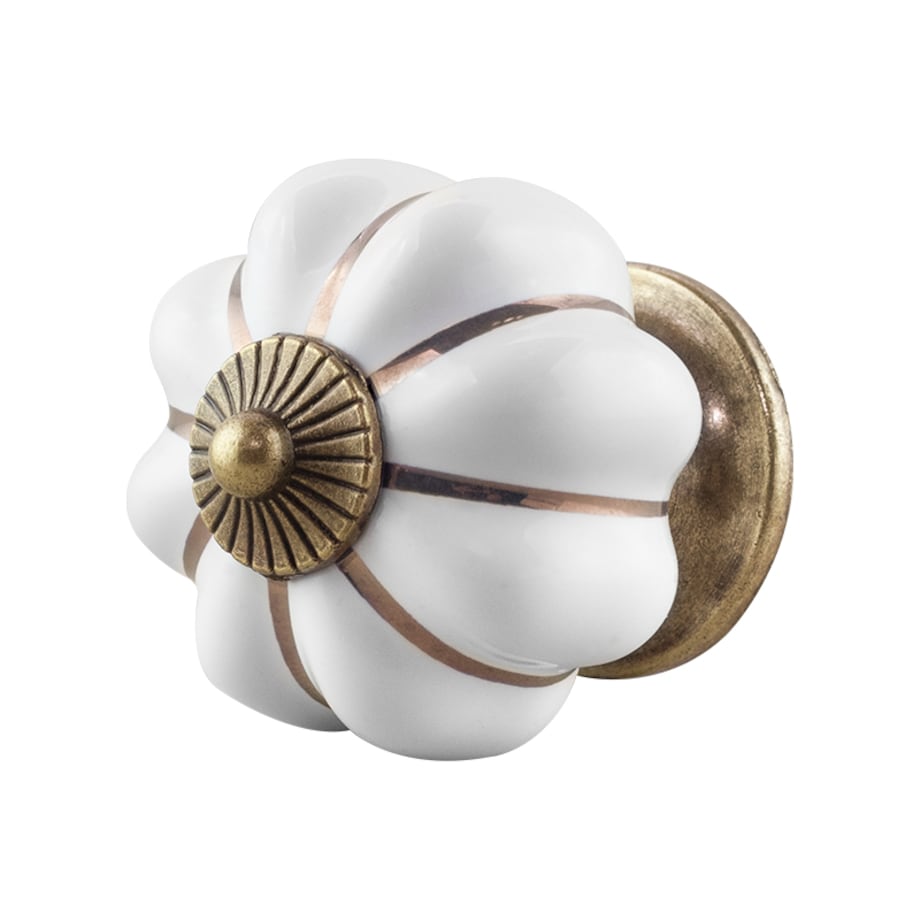 Gałka meblowa retro cermiczna uchwyt do mebli klasyczny złoty porcelanowy