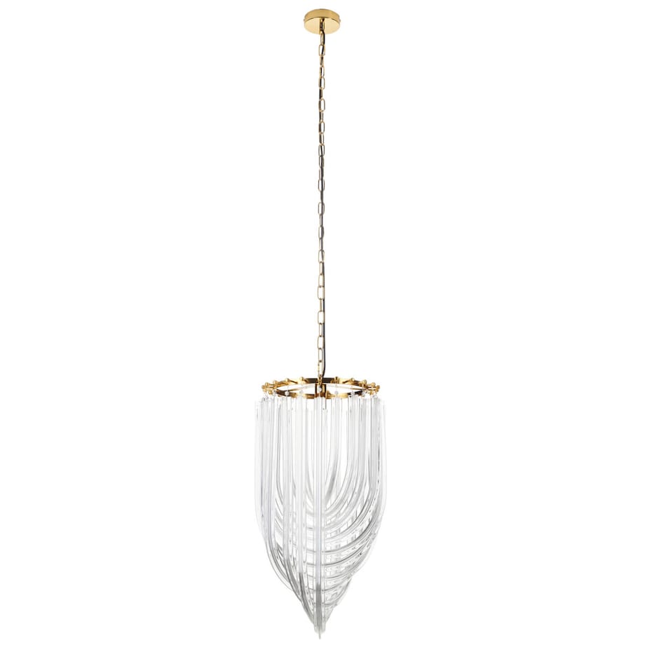 Wisząca lampa glamour Wave DP0339-600 gold Step kryształowa złota