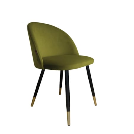 Krzesło CLAUDINE 1 BL VELVET GOLD oliwkowe