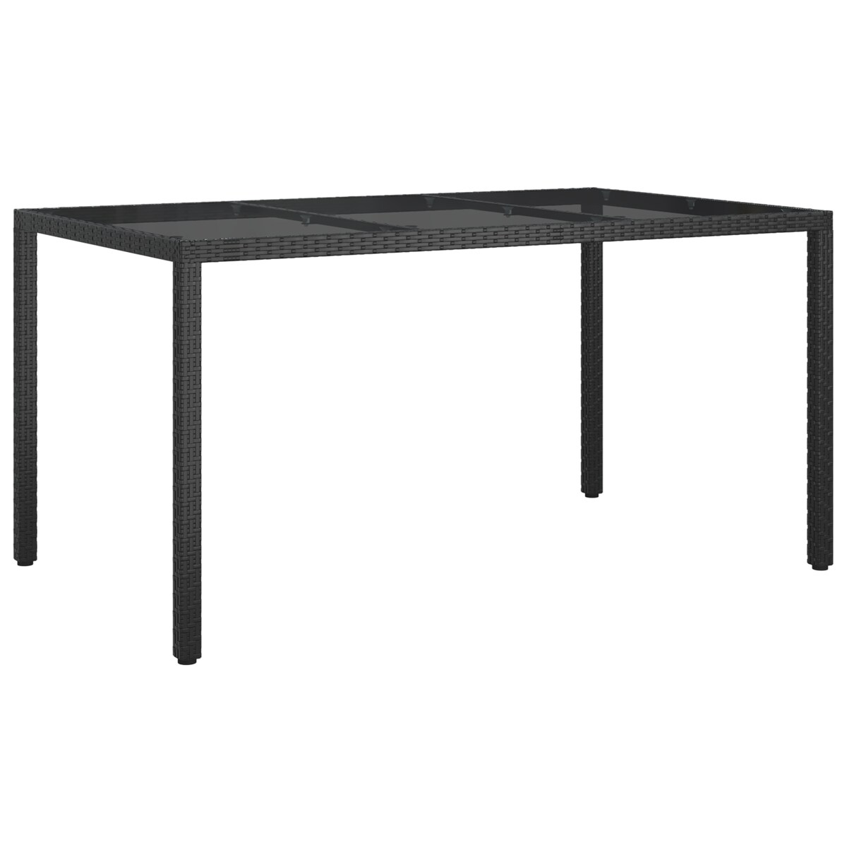 vidaXL Czarny stół do jadalni 150x90x75 cm Polirattan