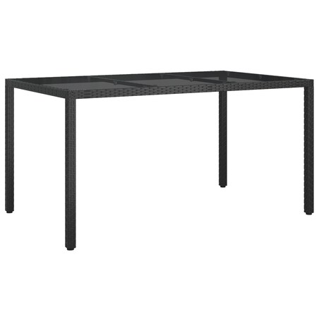 vidaXL Czarny stół do jadalni 150x90x75 cm Polirattan