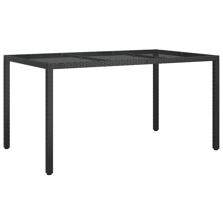 vidaXL Czarny stół do jadalni 150x90x75 cm Polirattan