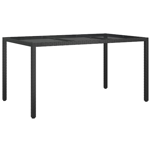 vidaXL Czarny stół do jadalni 150x90x75 cm Polirattan