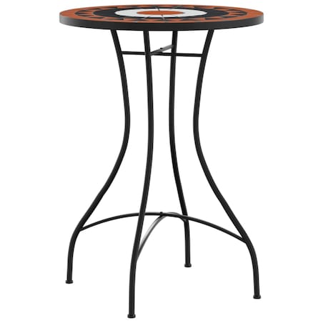 vidaXL Mozaikowy stolik bistro, terakotowo-biały Ø50x70 cm, ceramiczny