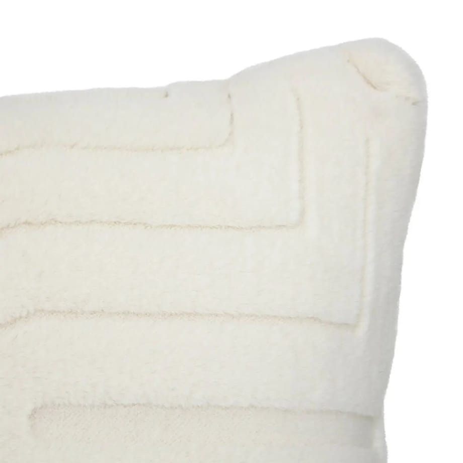 Poduszka pluszowa, futrzana, kremowa, 45x45 cm, Arka