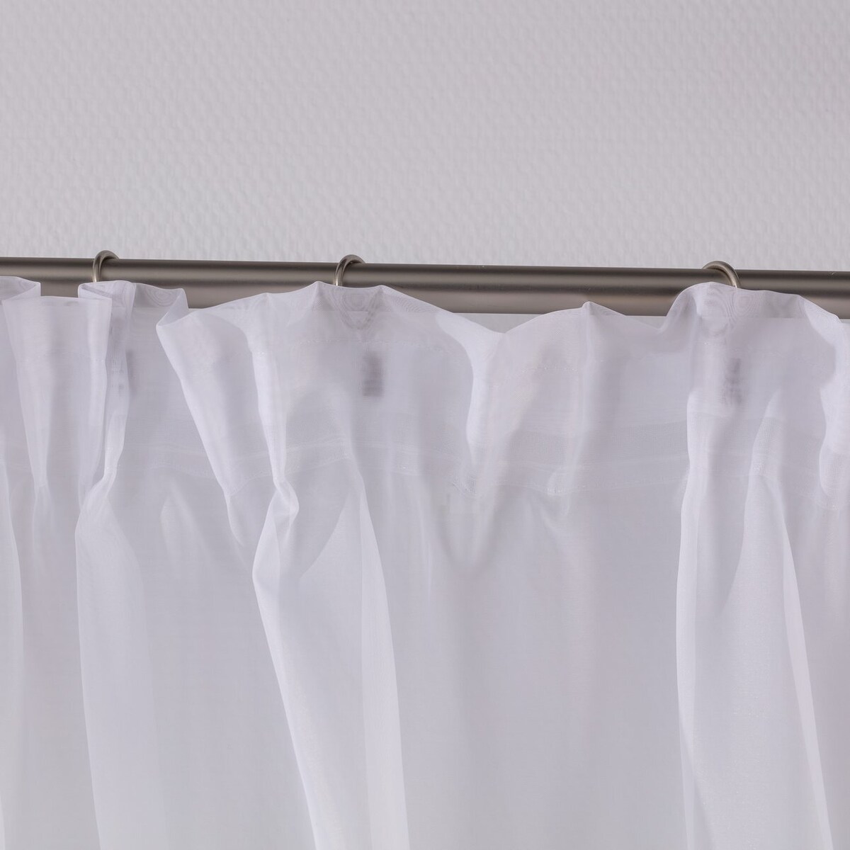 Firany z koronką Lily 2 szt. krótkie 140x150 biały