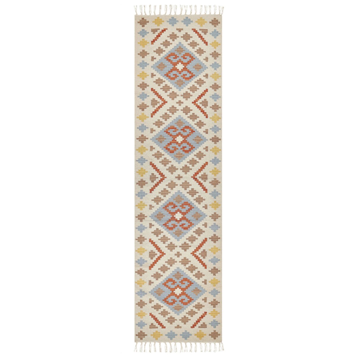 Dywan bawełniany kilim 80 x 300 cm wielokolorowy ATAN