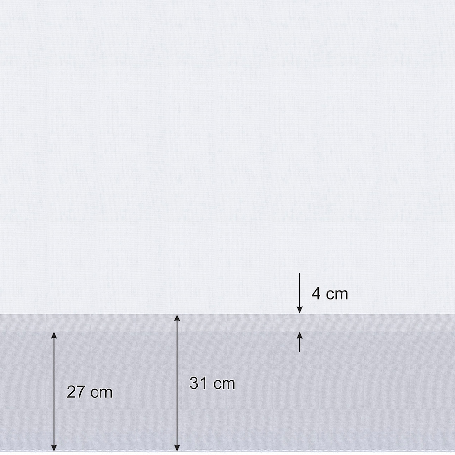 Firana na taśmie 300x245 biały z satynowym pasem na dole
