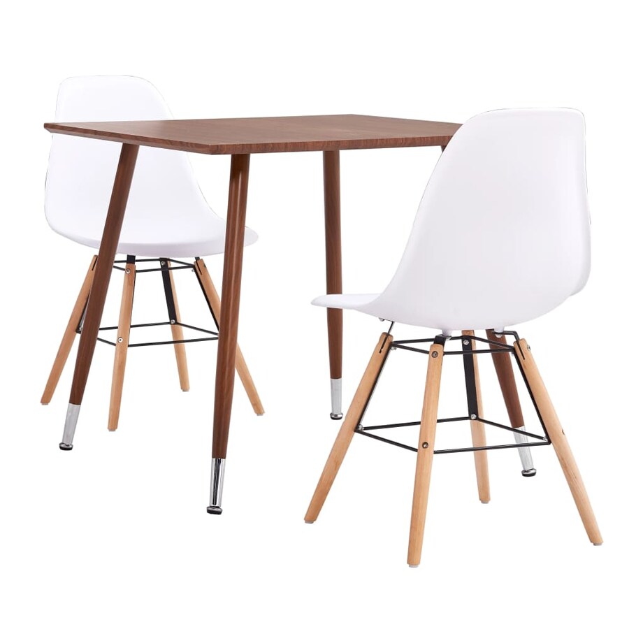 vidaXL 3-częściowy zestaw mebli jadalnianych, plastik, biały