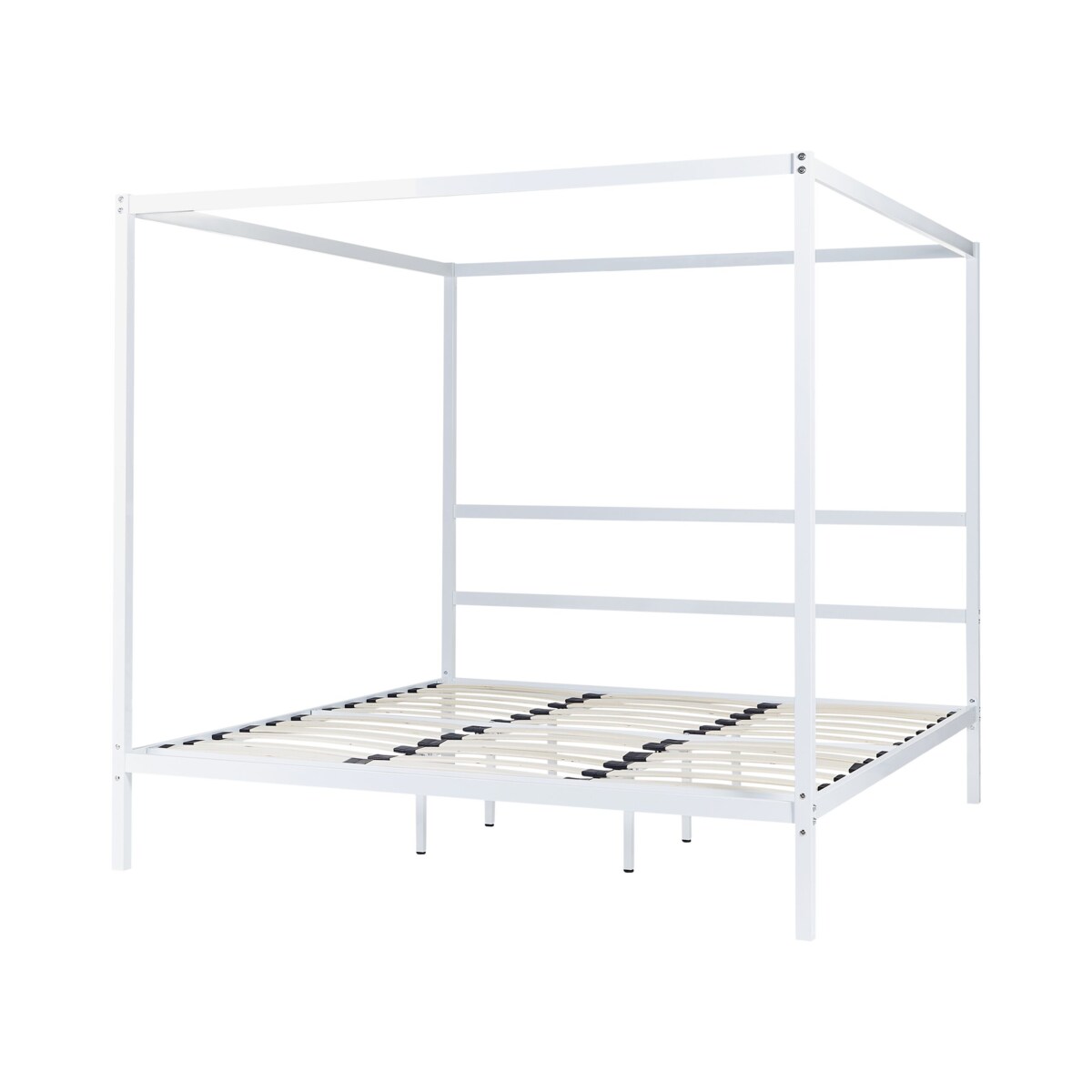 Łóżko z baldachimem Metal LESTARDS 180 x 200 cm Biały