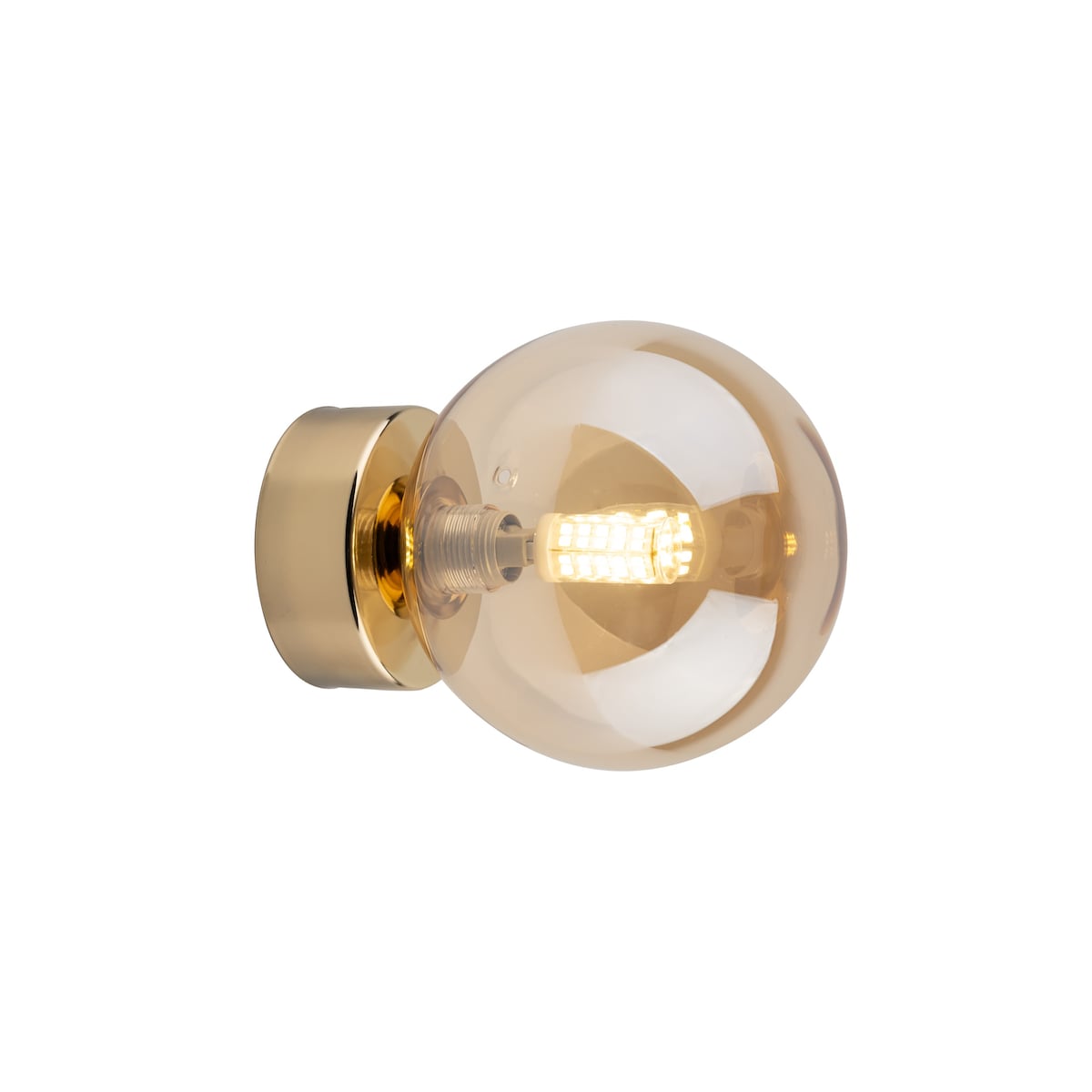 Kinkiet ESTERA GOLD 10257 TK Lighting złoty z bursztynowym kloszem G9 do salonu i sypialni